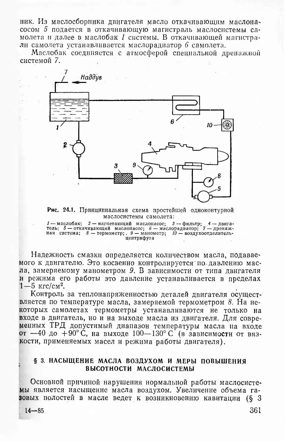 § 3. Насыщение масла воздухом и меры повышения высотности маслосистемы