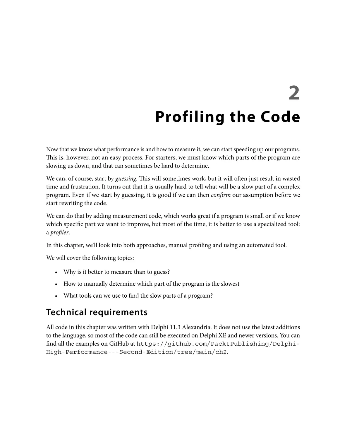 Chapter 2
Technical requirements