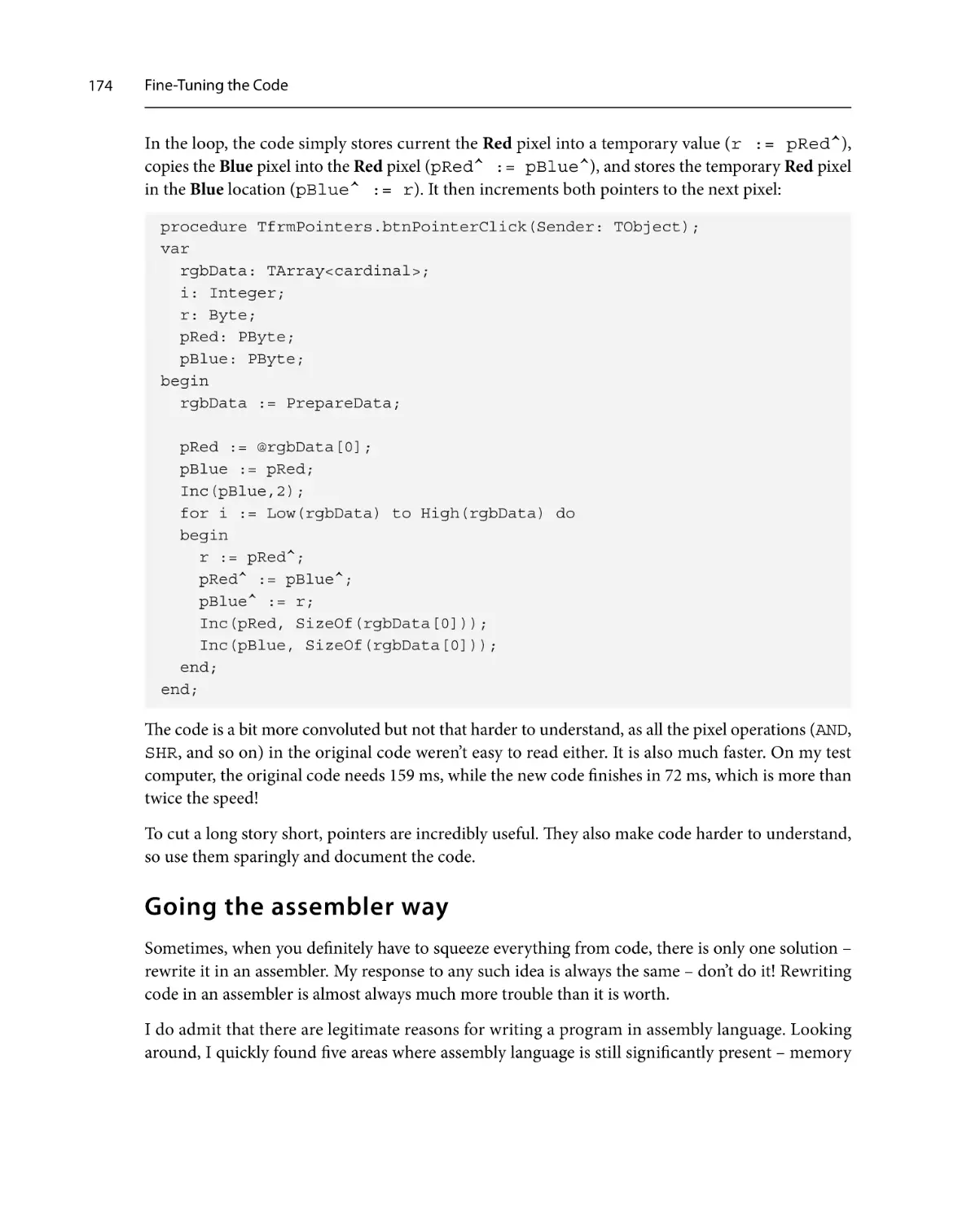 Going the assembler way