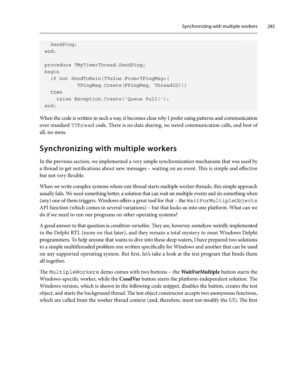 Synchronizing with multiple workers