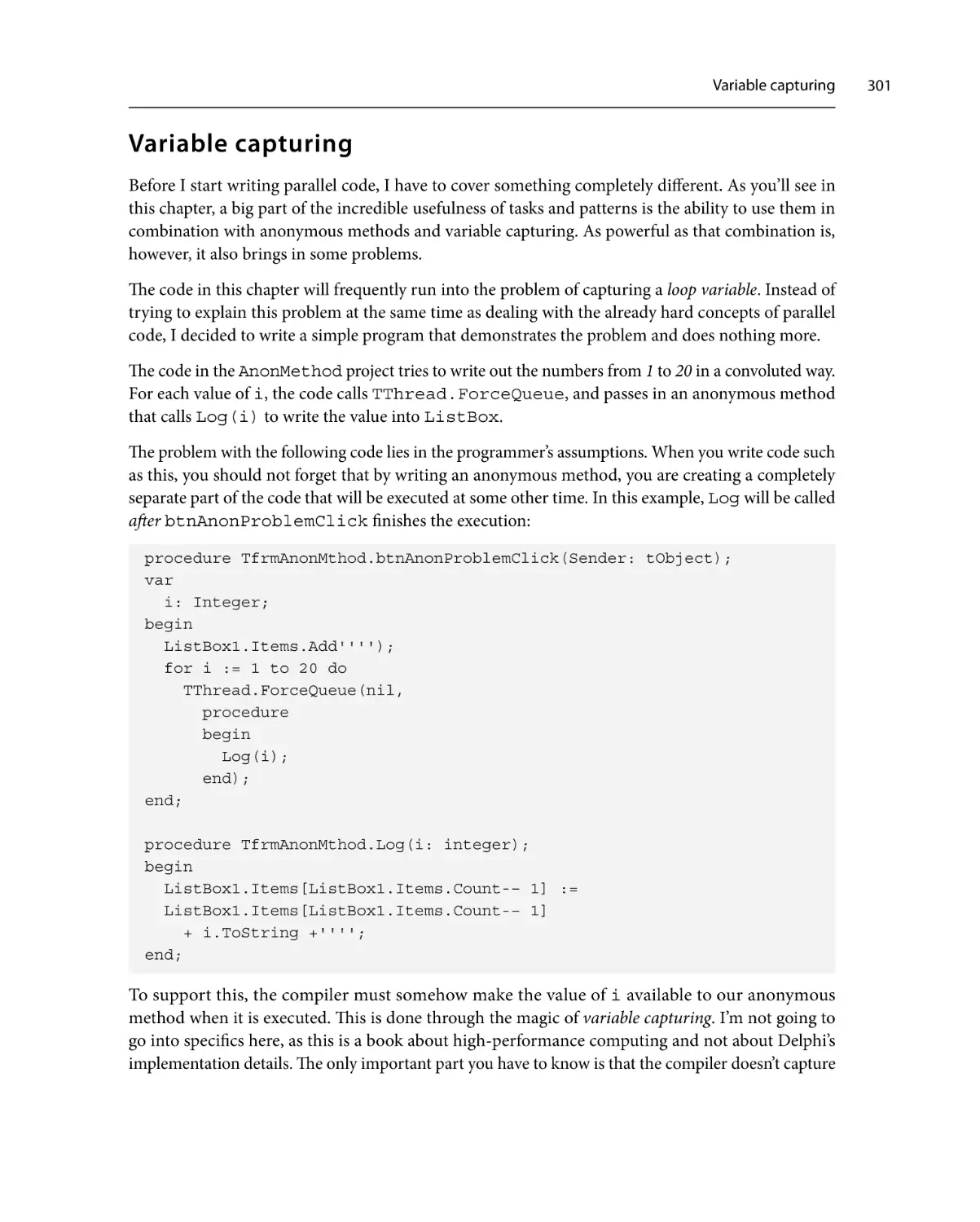 Variable capturing