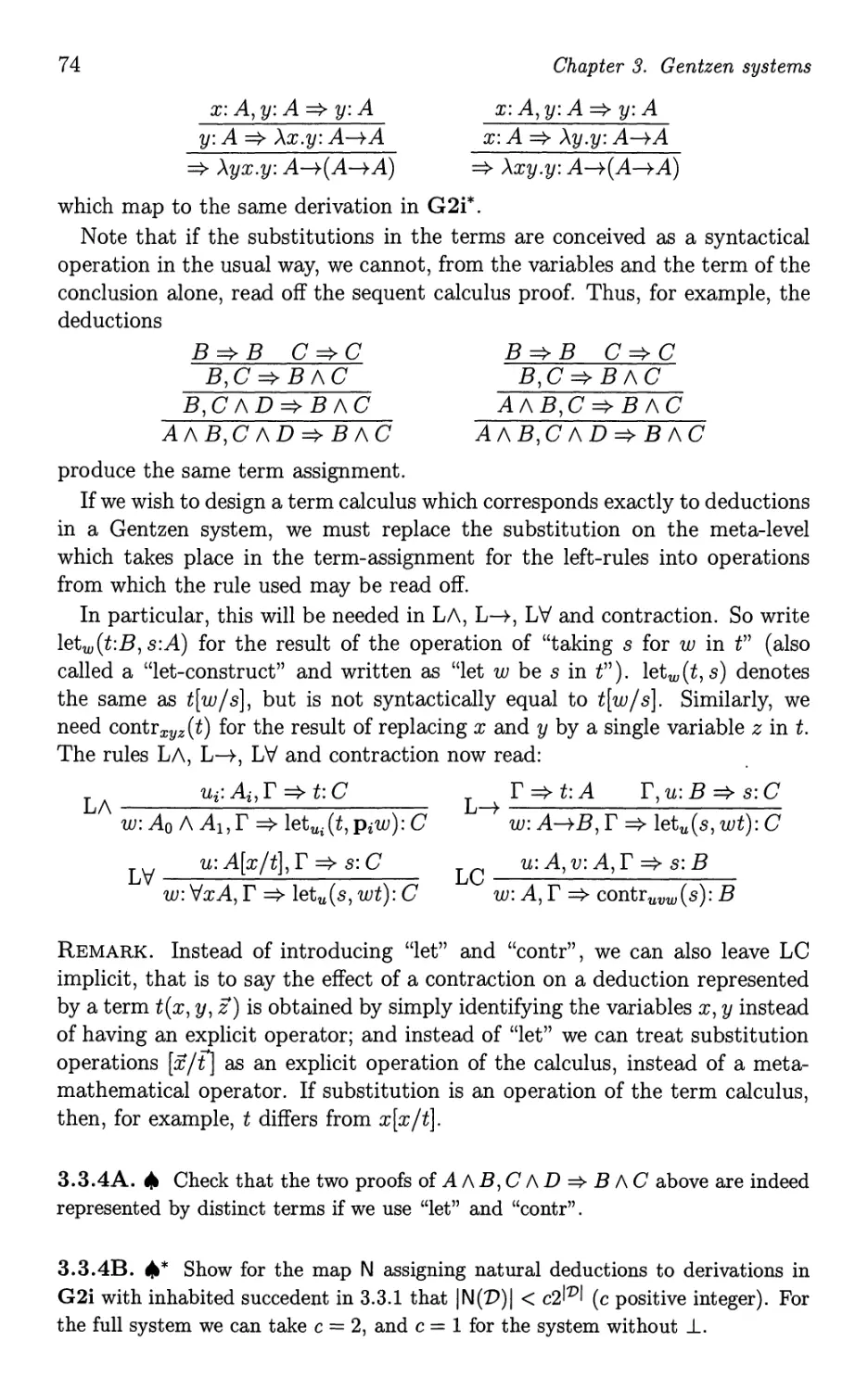 3.6 The one-sided systems for C