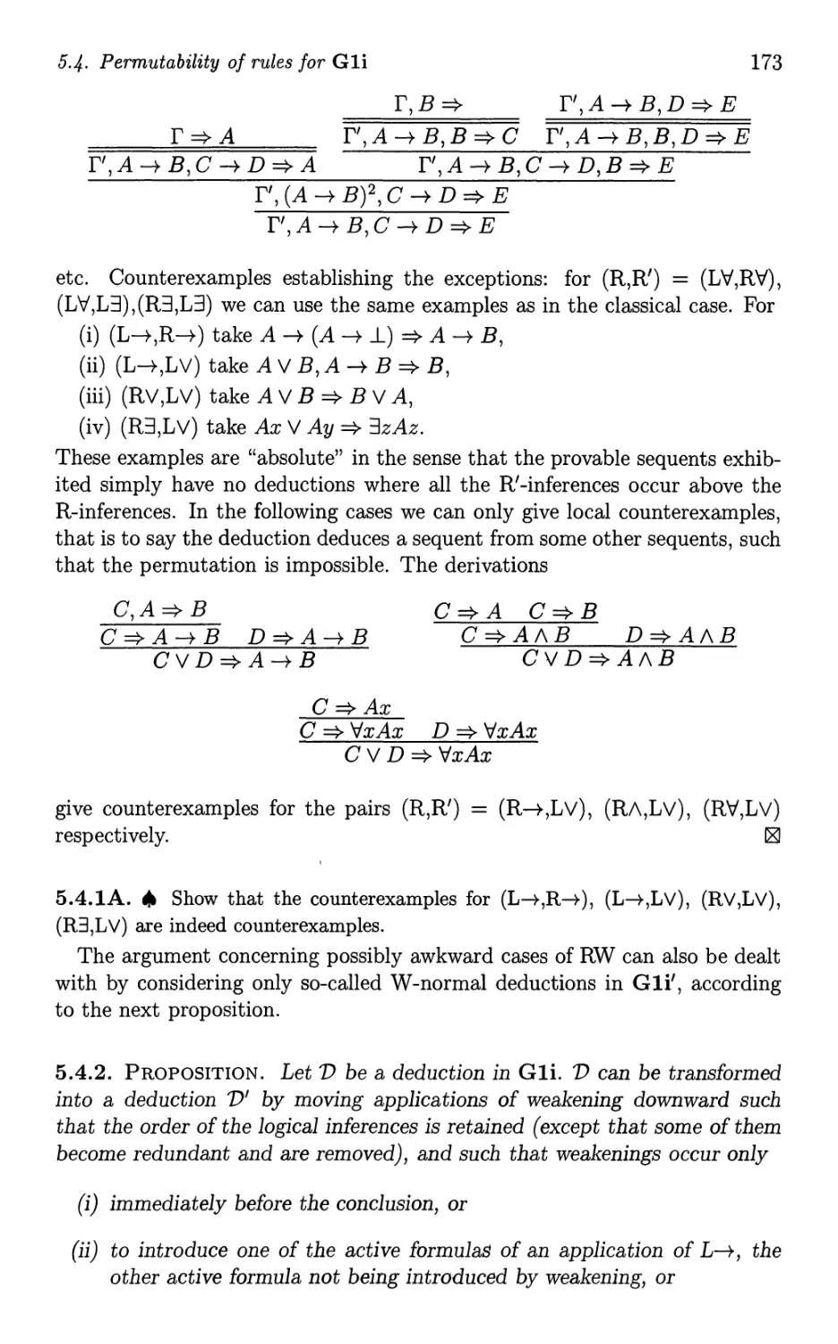 6.2 The structure of normal derivations