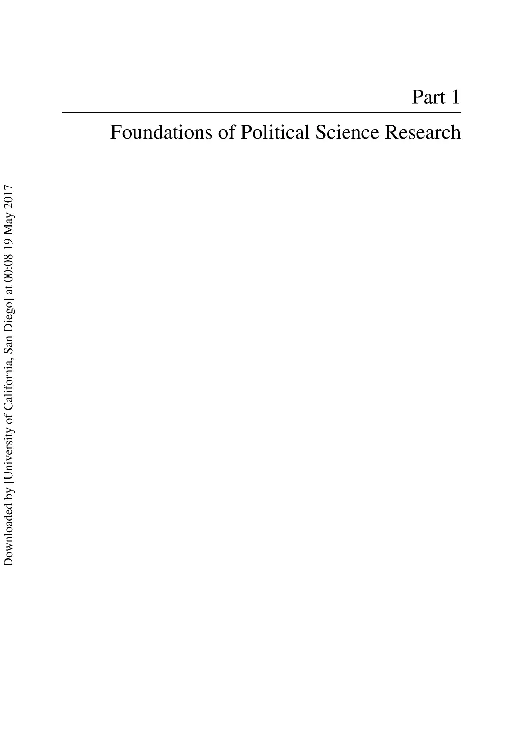 Part 1 Foundations of Political Science Research