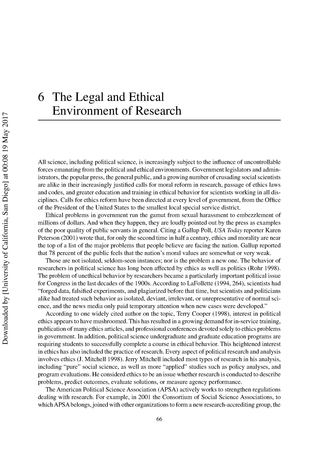 6 The Legal and Ethical Environment of Research