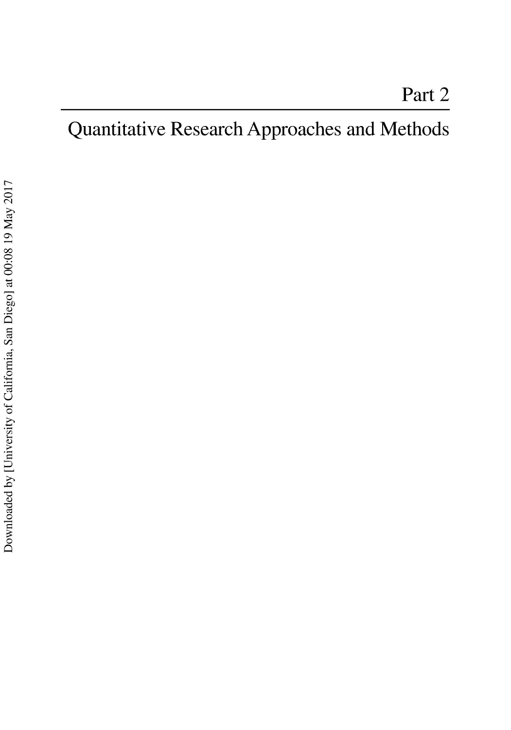 Part 2 Quantitative Research Approaches and Methods
