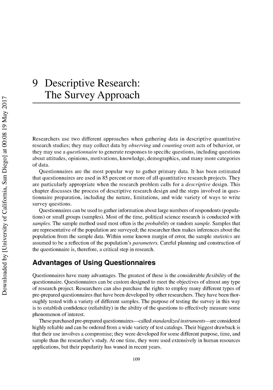 9 Descriptive Research: The Survey Approach