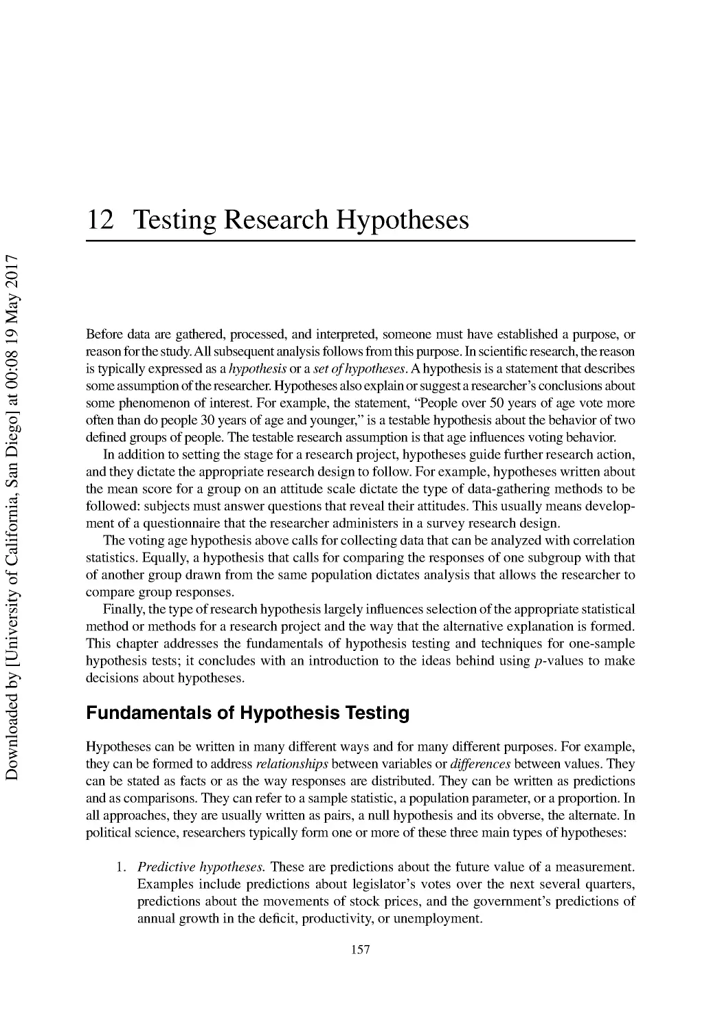 12 Testing Research Hypotheses