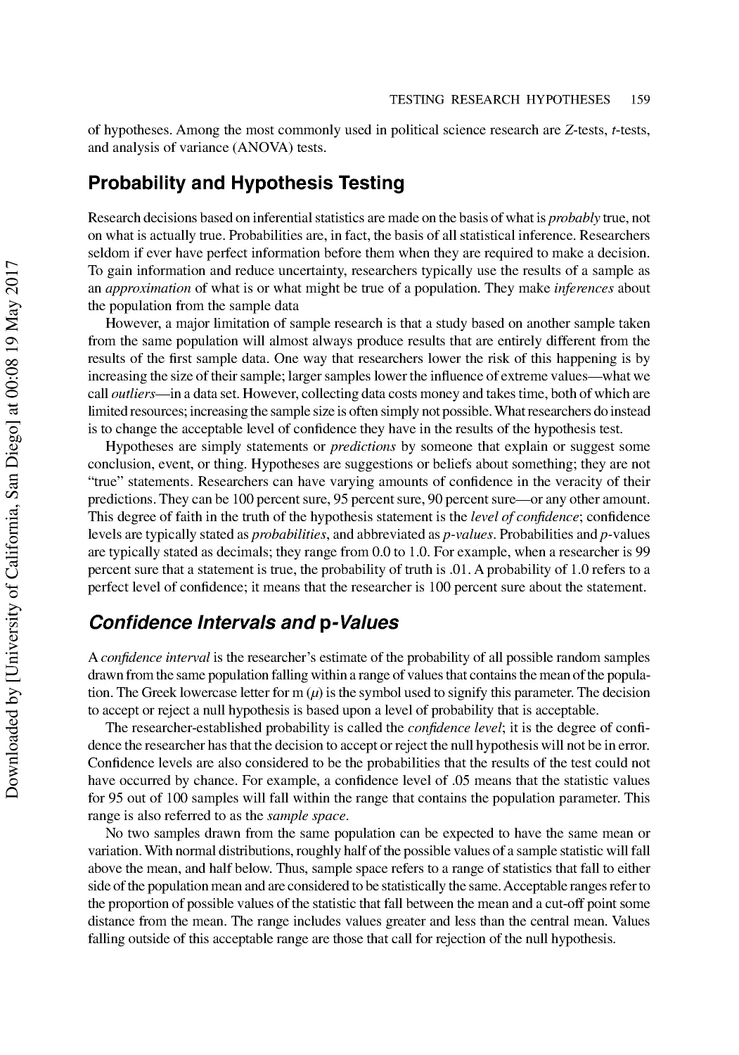Probability and Hypothesis Testing