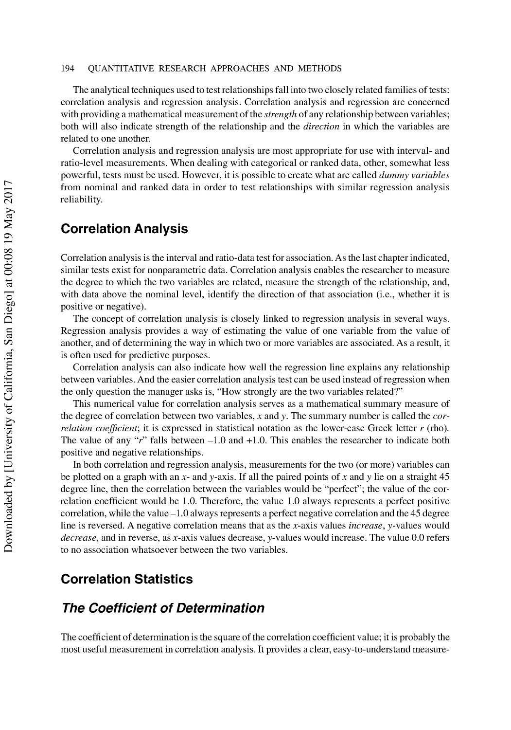 Correlation Analysis
Correlation Statistics