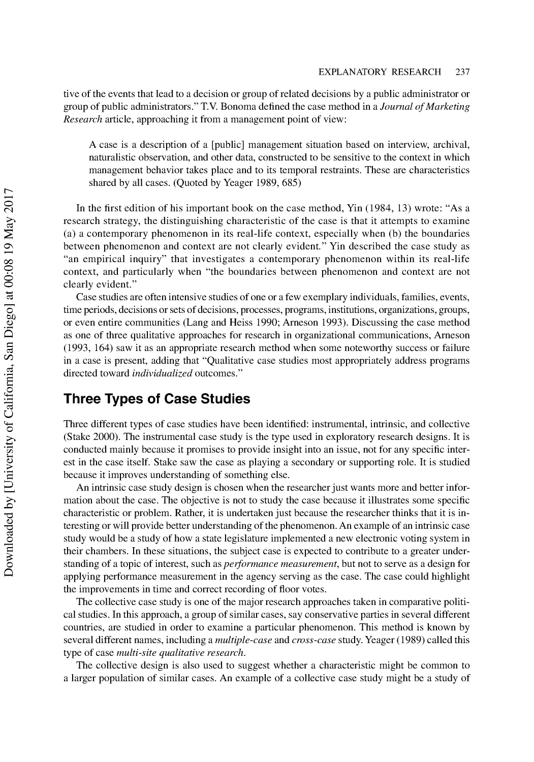 Three Types of Case Studies