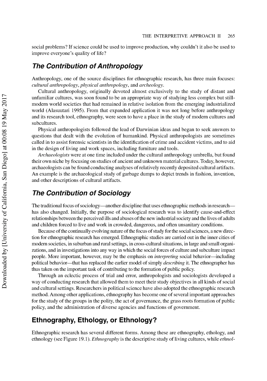 Ethnography, Ethology, or Ethnology?