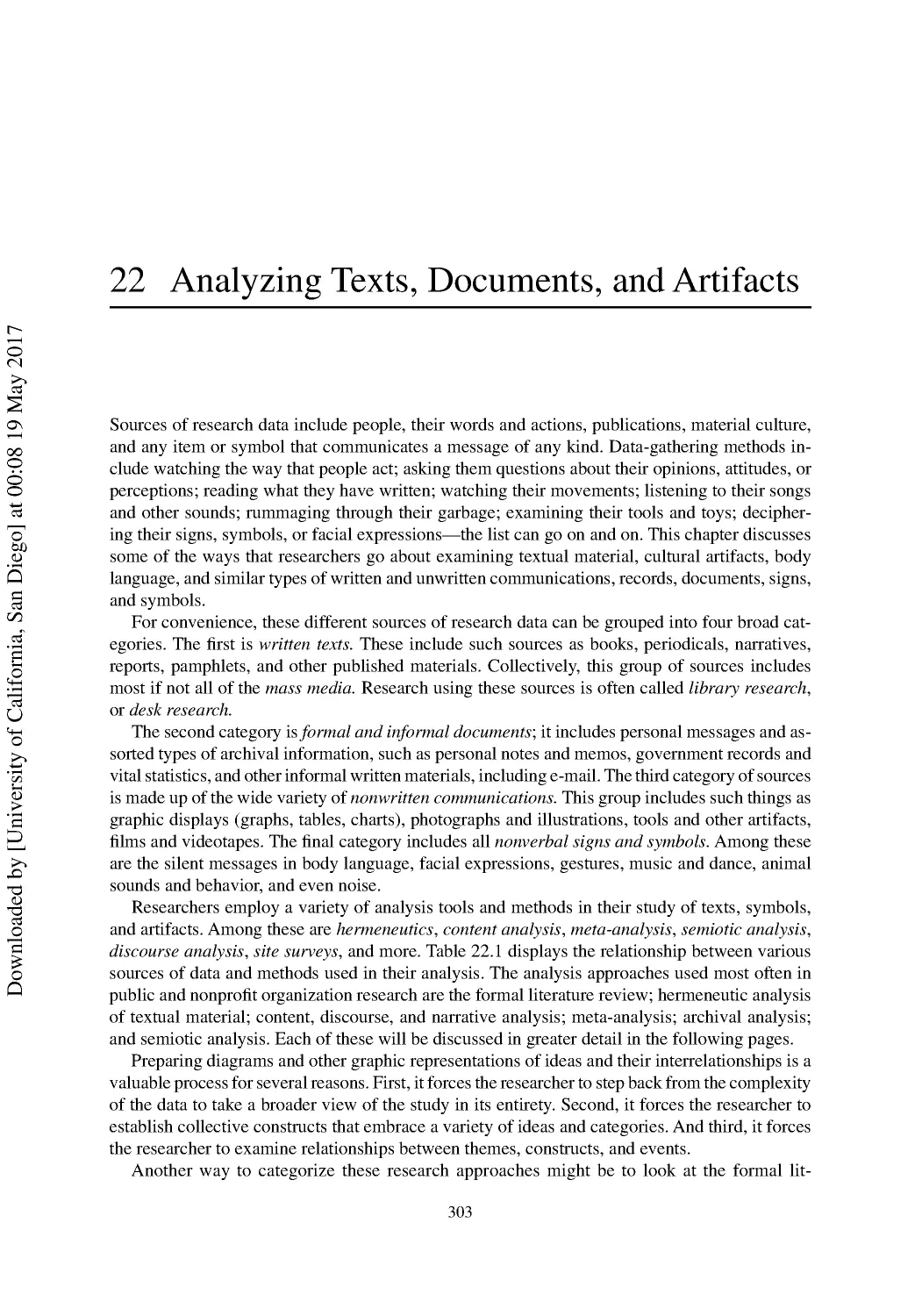 22 Analyzing Texts, Documents, and Artifacts