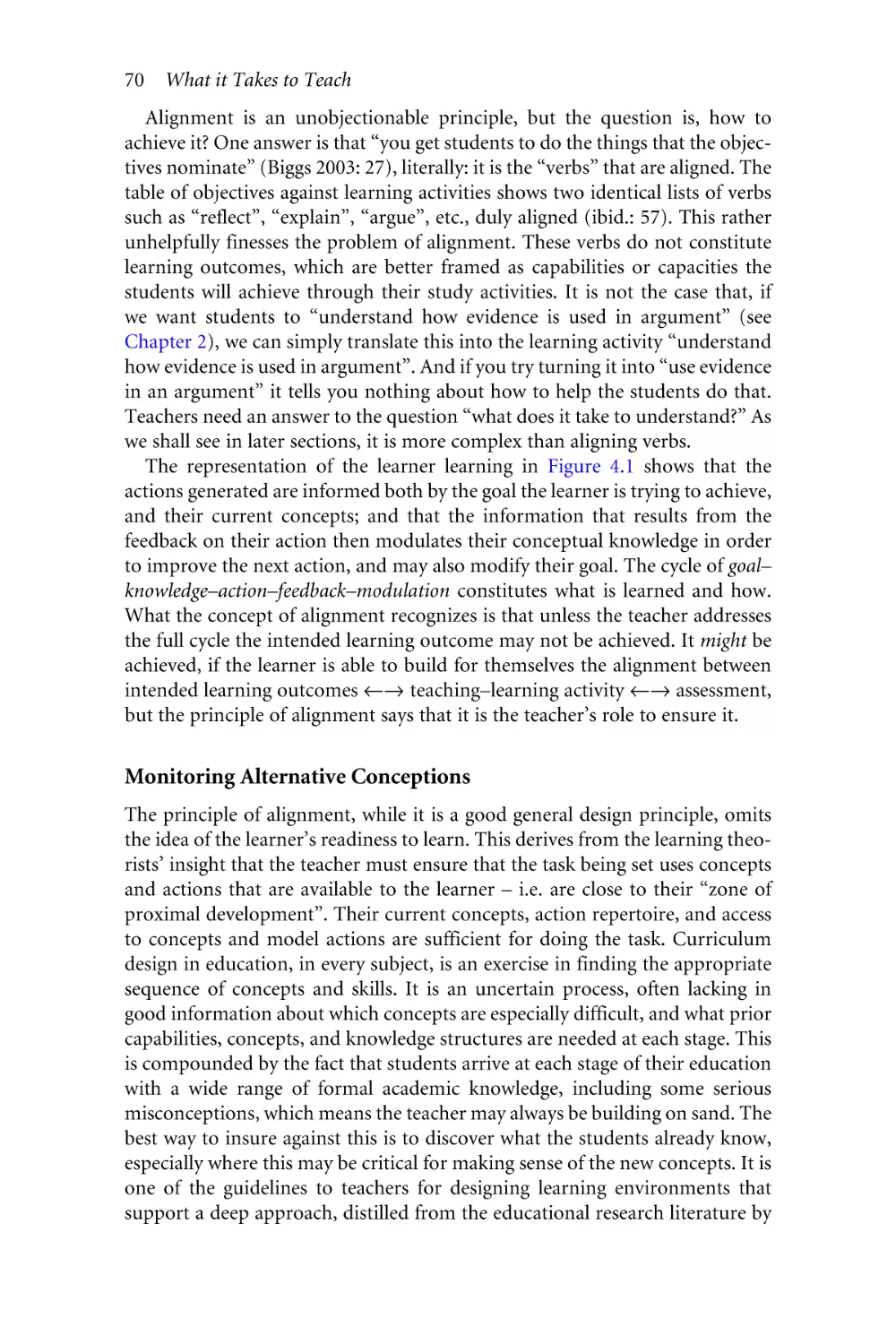 Monitoring Alternative Conceptions