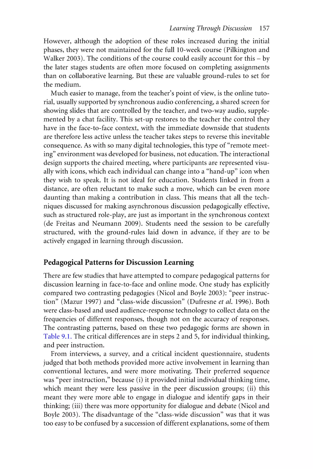 Pedagogical Patterns for Discussion Learning