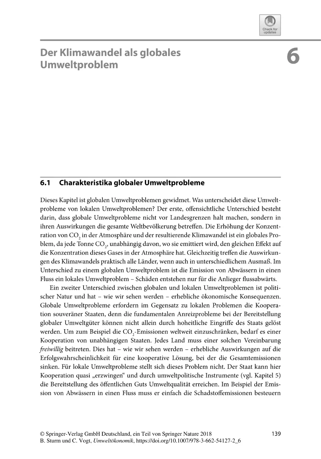 6 Der Klimawandel als globales Umweltproblem
6.1 Charakteristika globaler Umweltprobleme