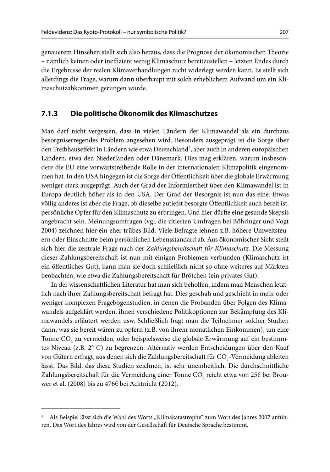 7.1.3 Die politische Ökonomik des Klimaschutzes