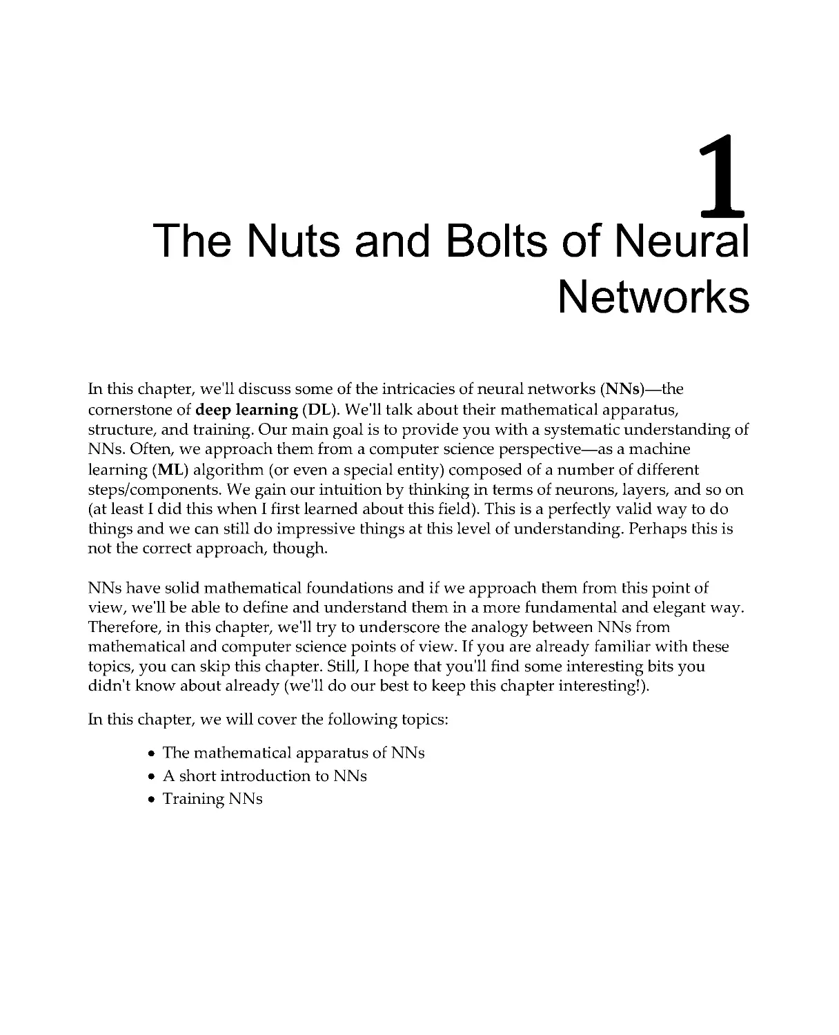 Chapter 1: The Nuts and Bolts of Neural Networks