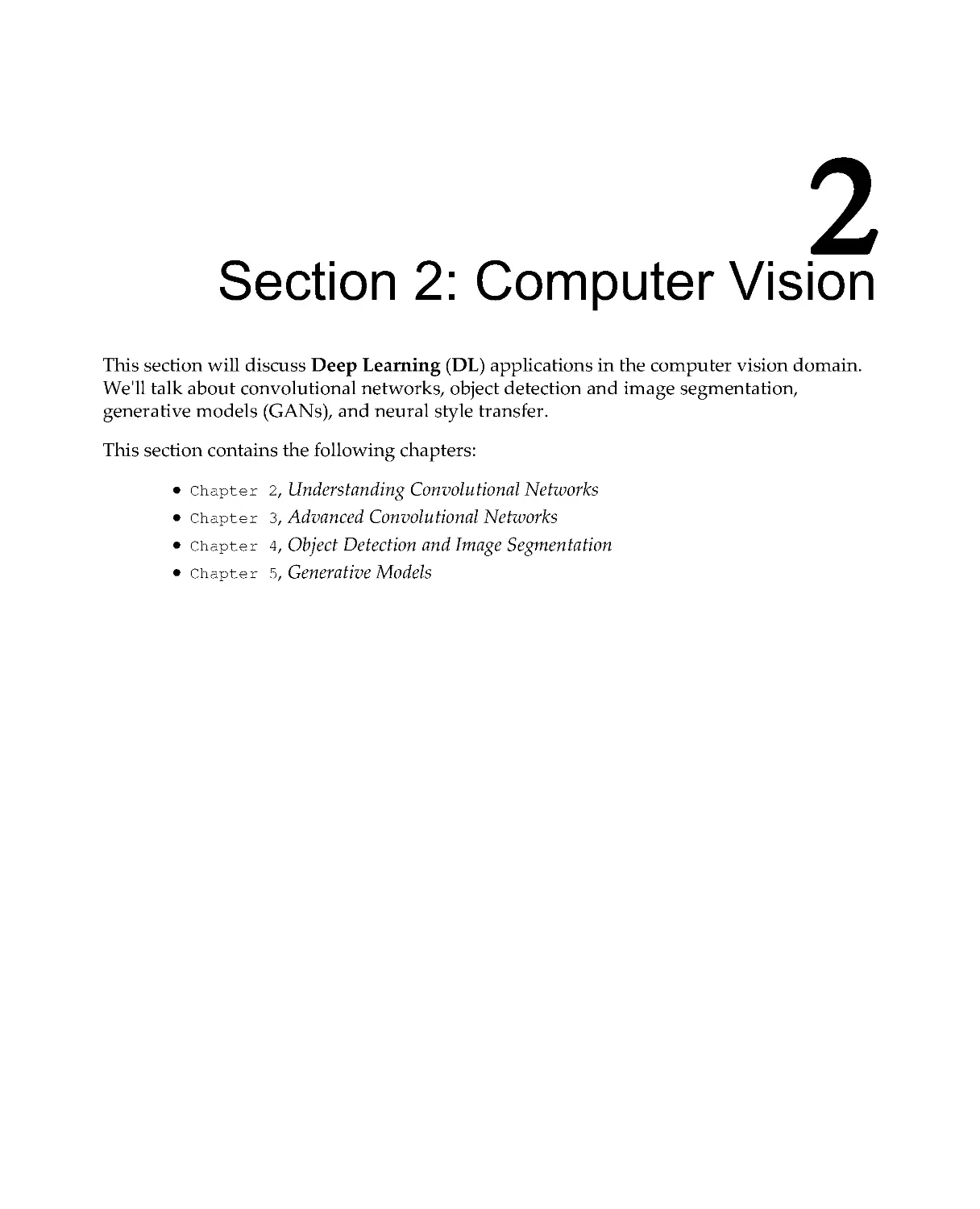 Section 2: Computer Vision