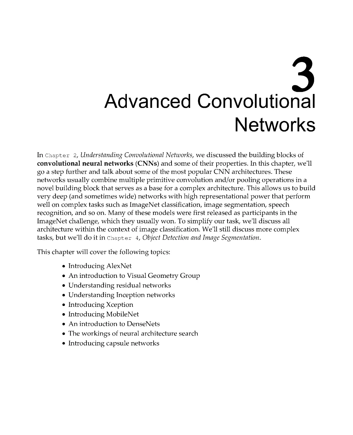 Chapter 3: Advanced Convolutional Networks