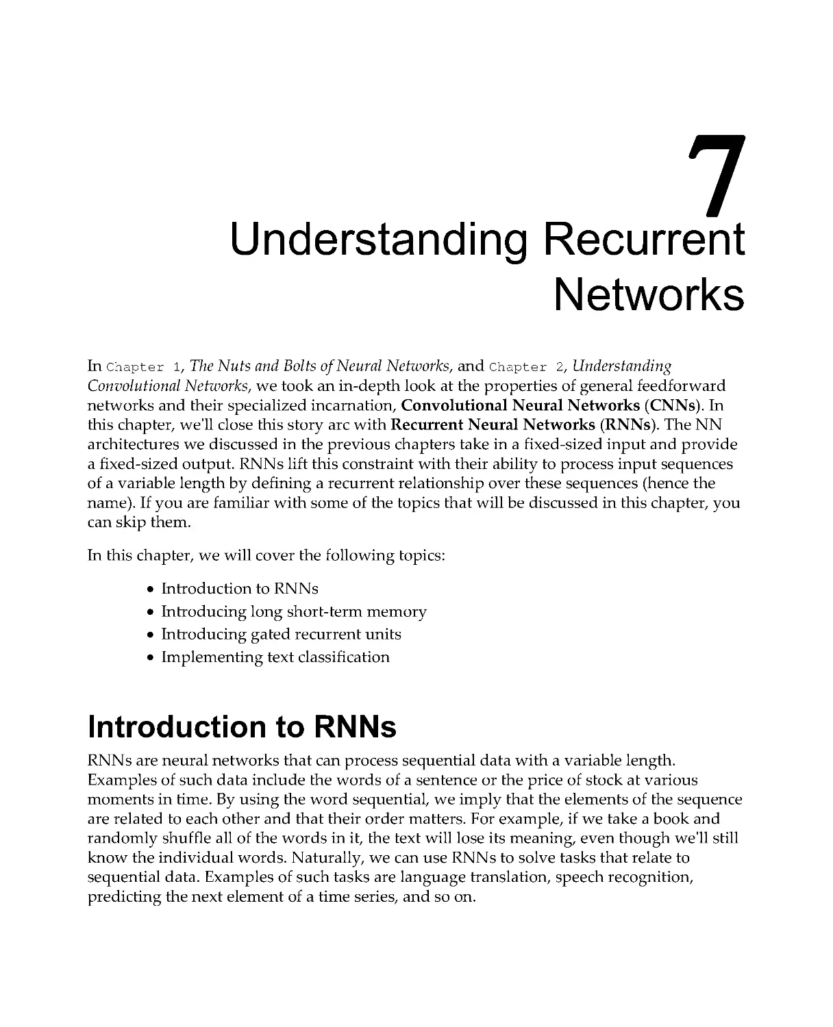 Chapter 7: Understanding Recurrent Networks