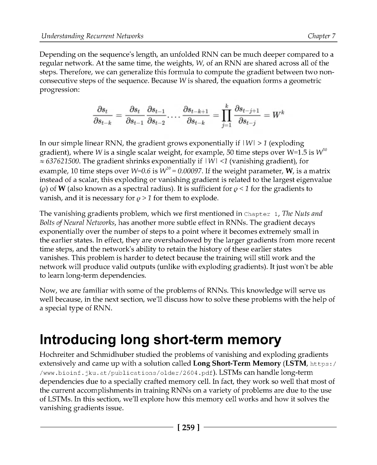 Introducing long short-term memory