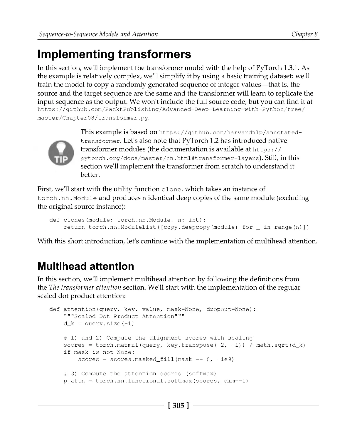 Implementing transformers