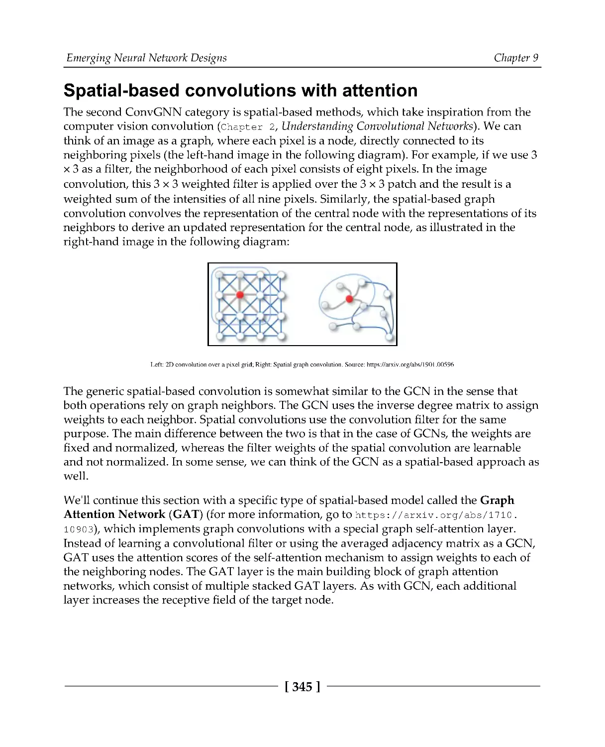 Spatial-based convolutions with attention