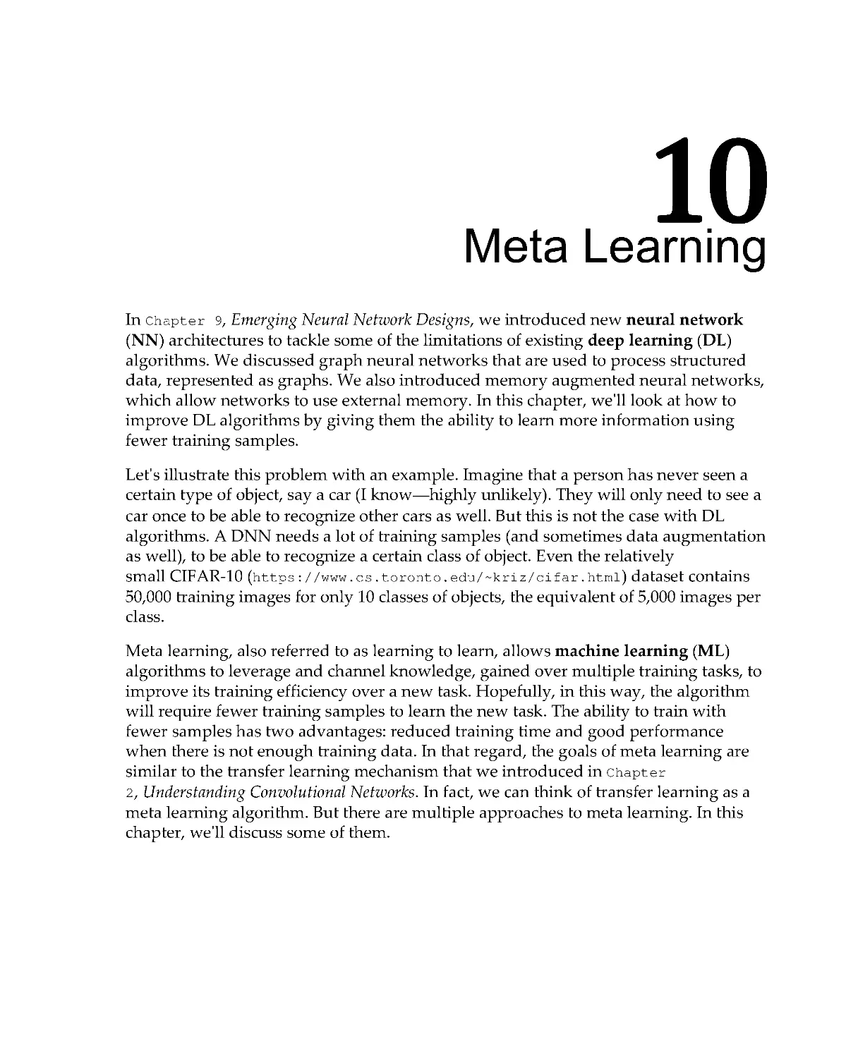 Chapter 10: Meta Learning
