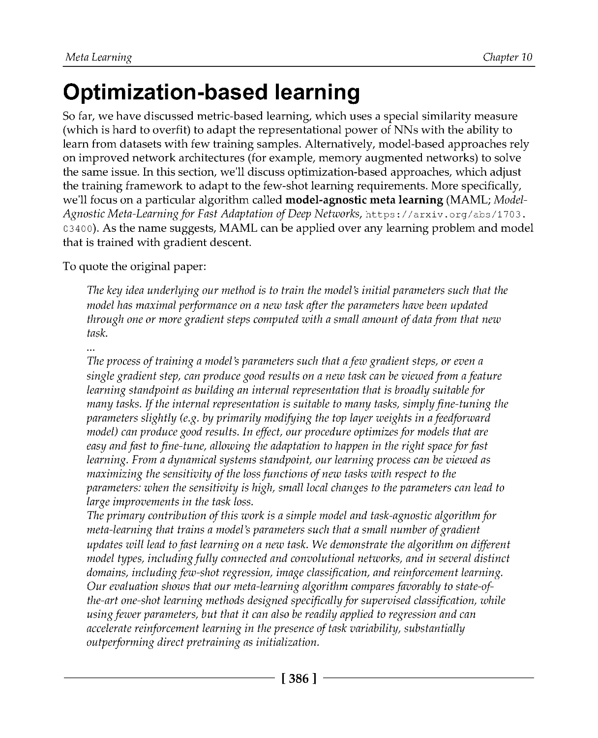 Optimization-based learning