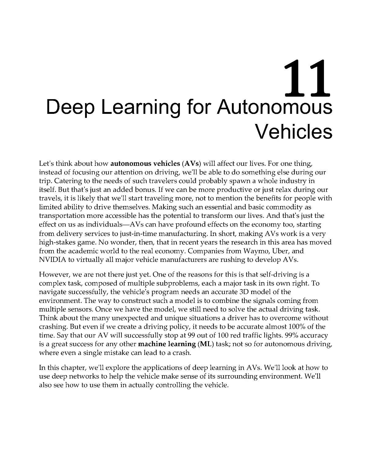 Chapter 11: Deep Learning for Autonomous Vehicles