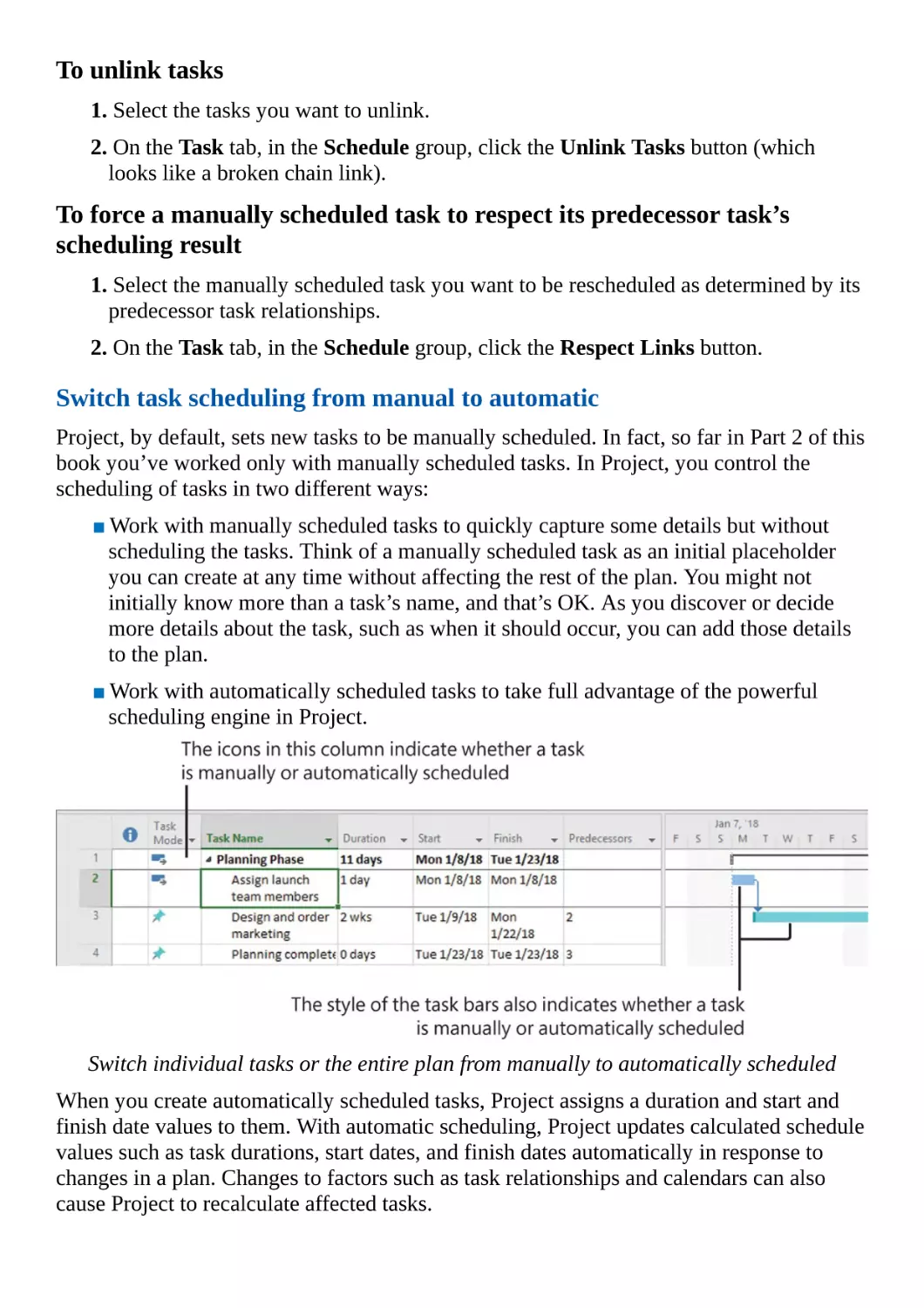 Switch task scheduling from manual to automatic