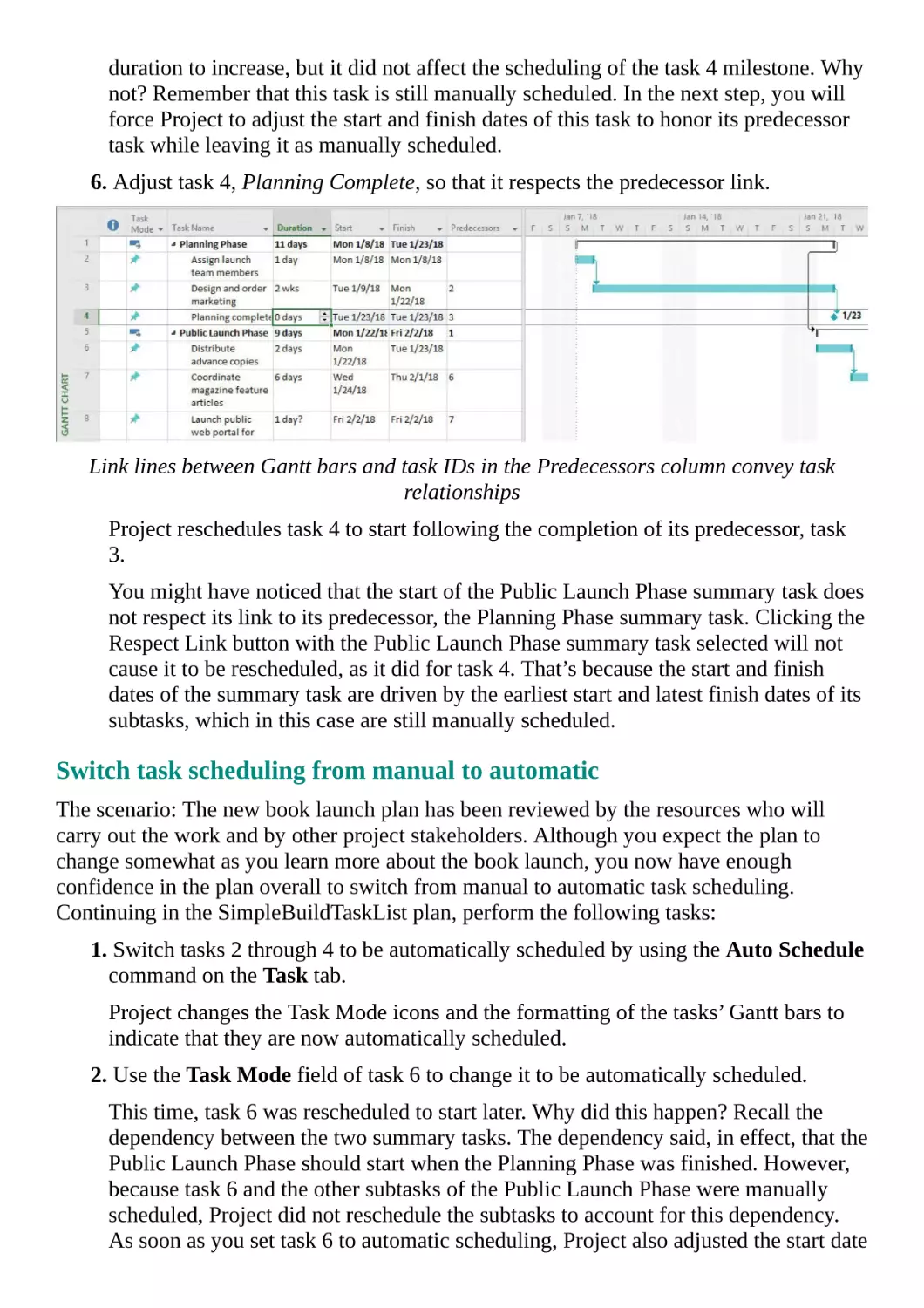 Switch task scheduling from manual to automatic