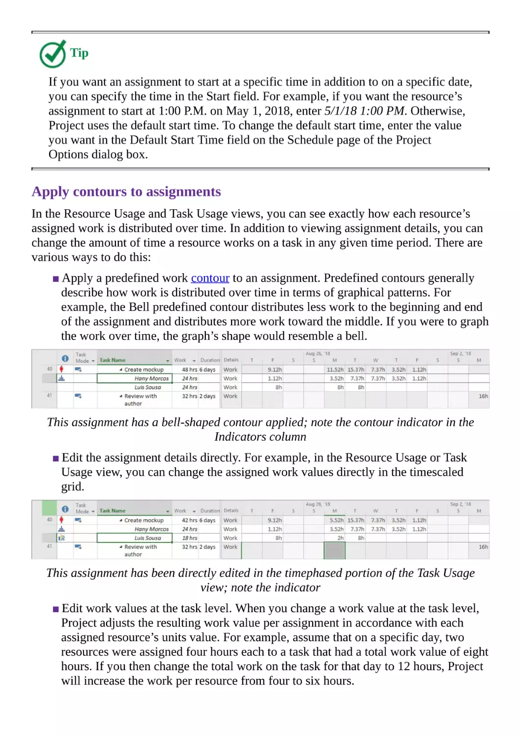 Apply contours to assignments