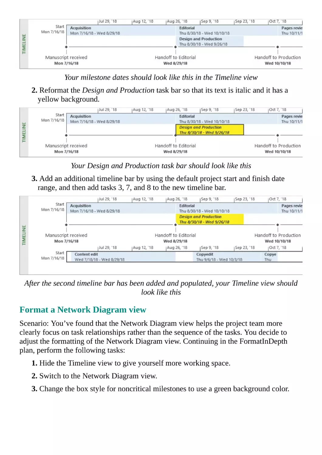 Format a Network Diagram view