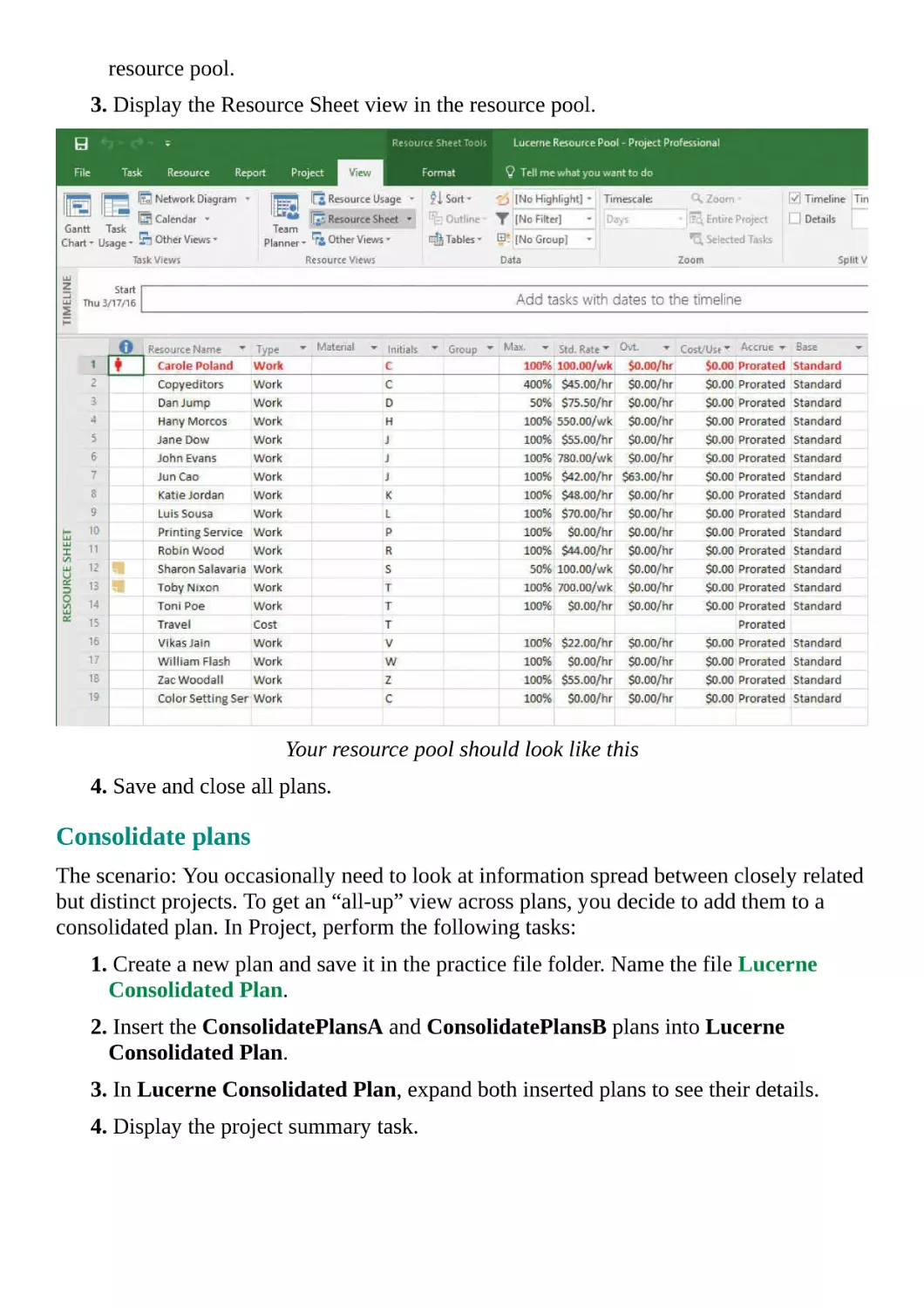 Consolidate plans