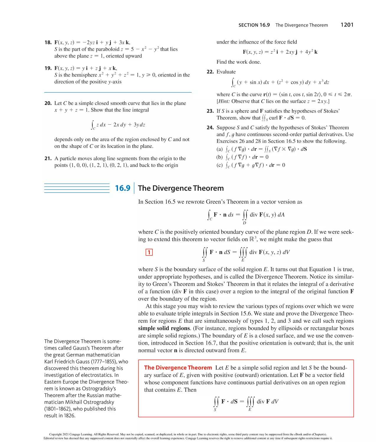 16.9 The Divergence Theorem