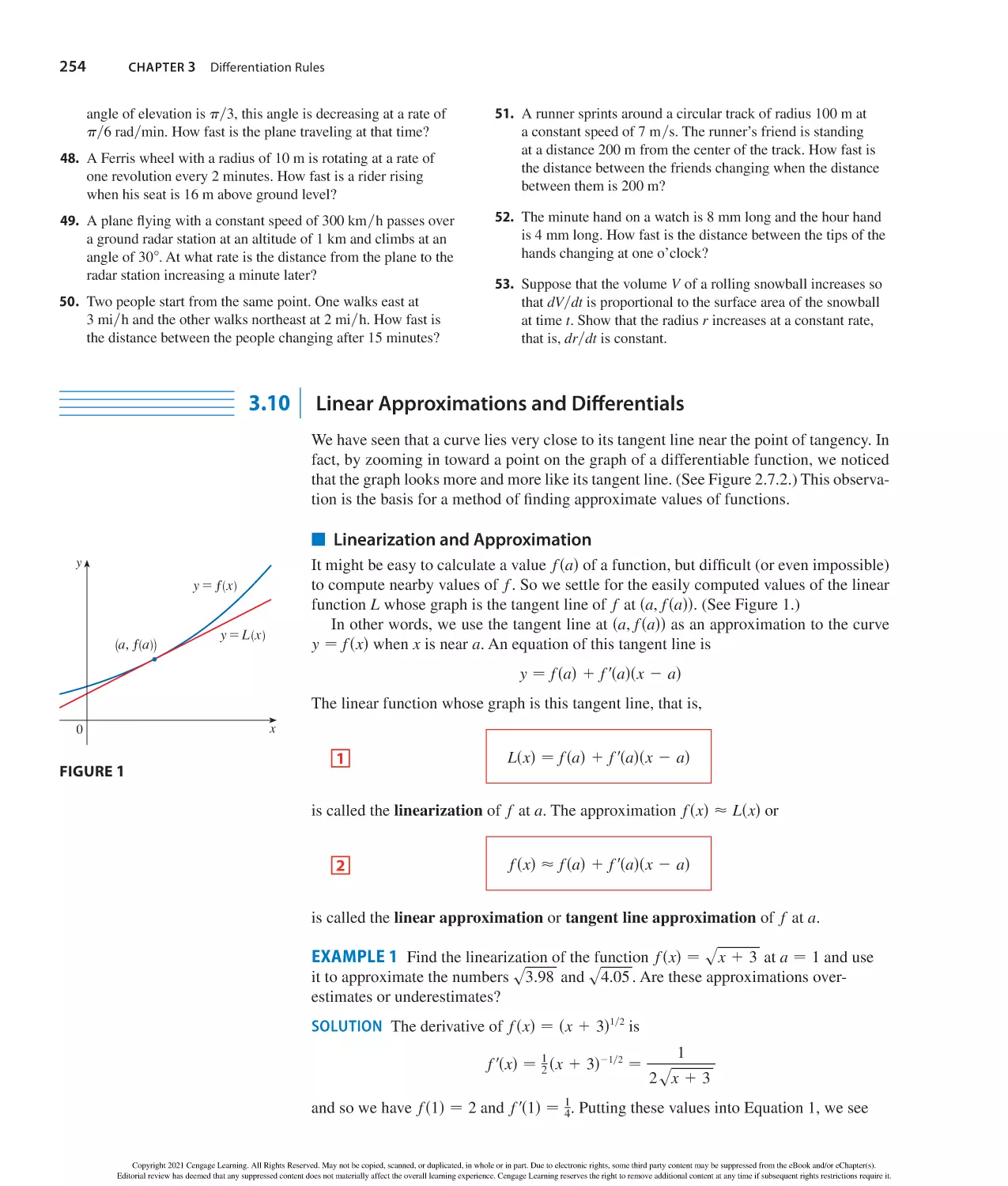 3.10 Linear Approximations and Differentials