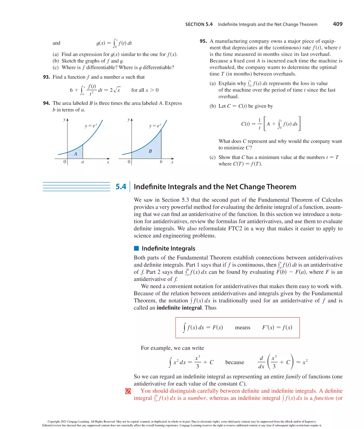 5.4 Indefinite Integrals and the Net Change Theorem