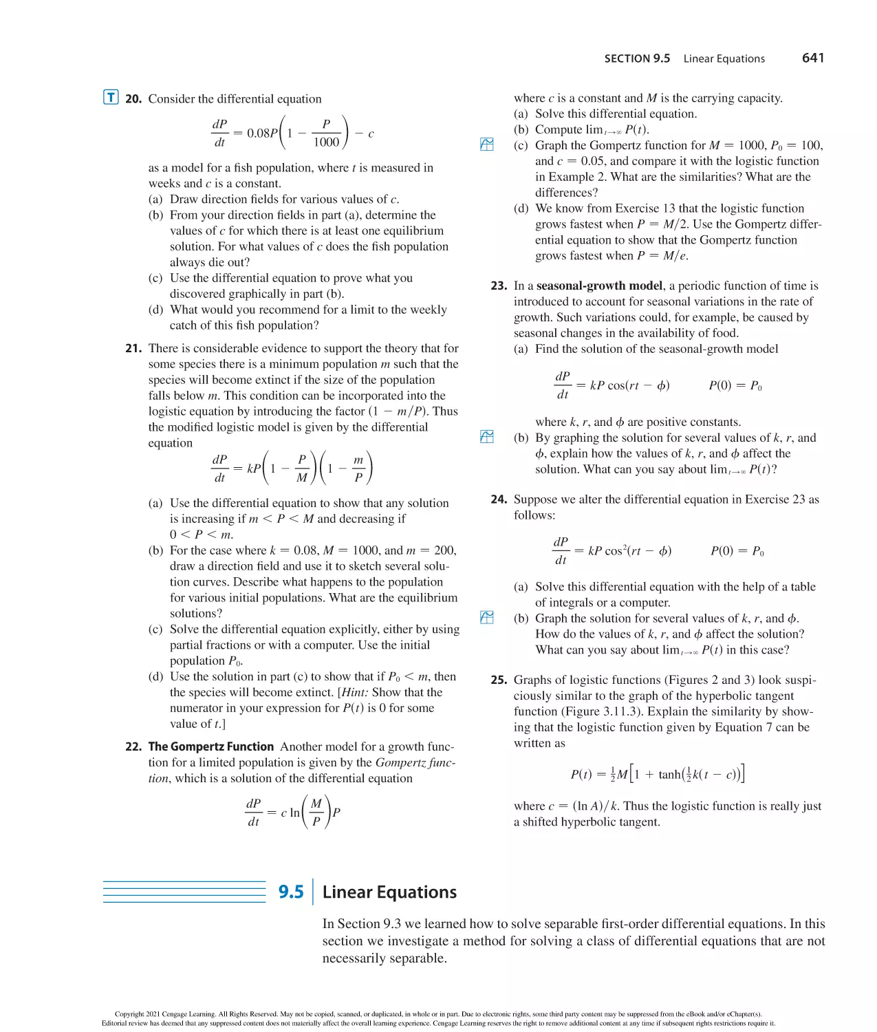9.5 Linear Equations