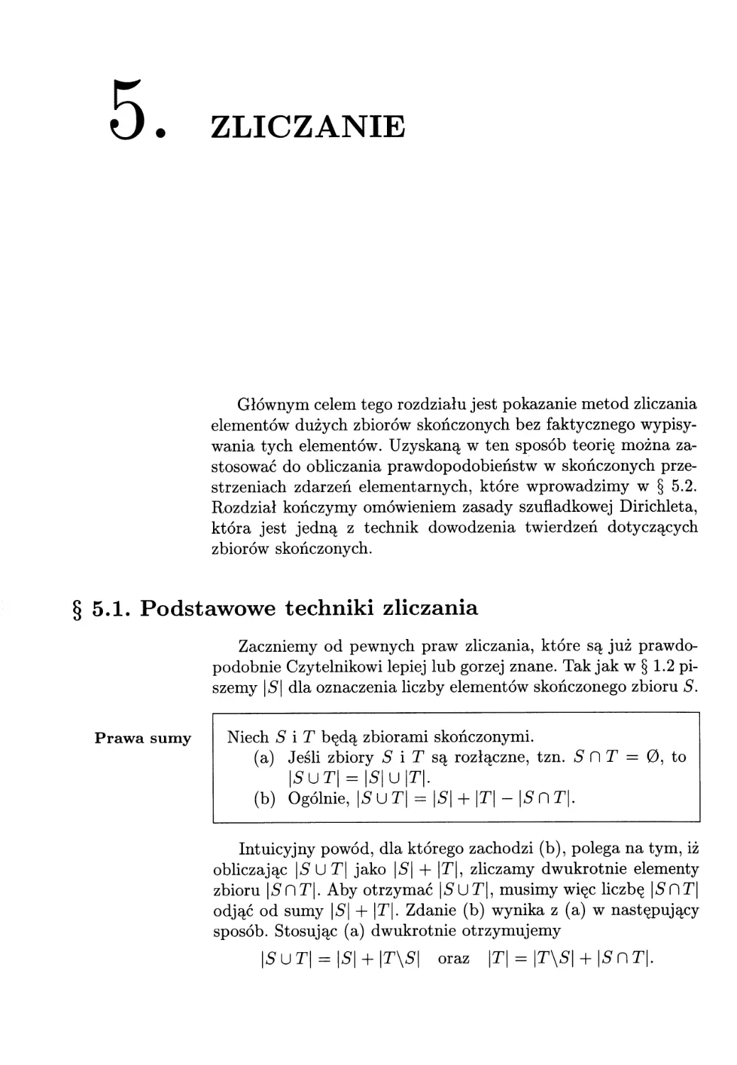 5. Zliczanie
5.1. Podstawowe techniki zliczania