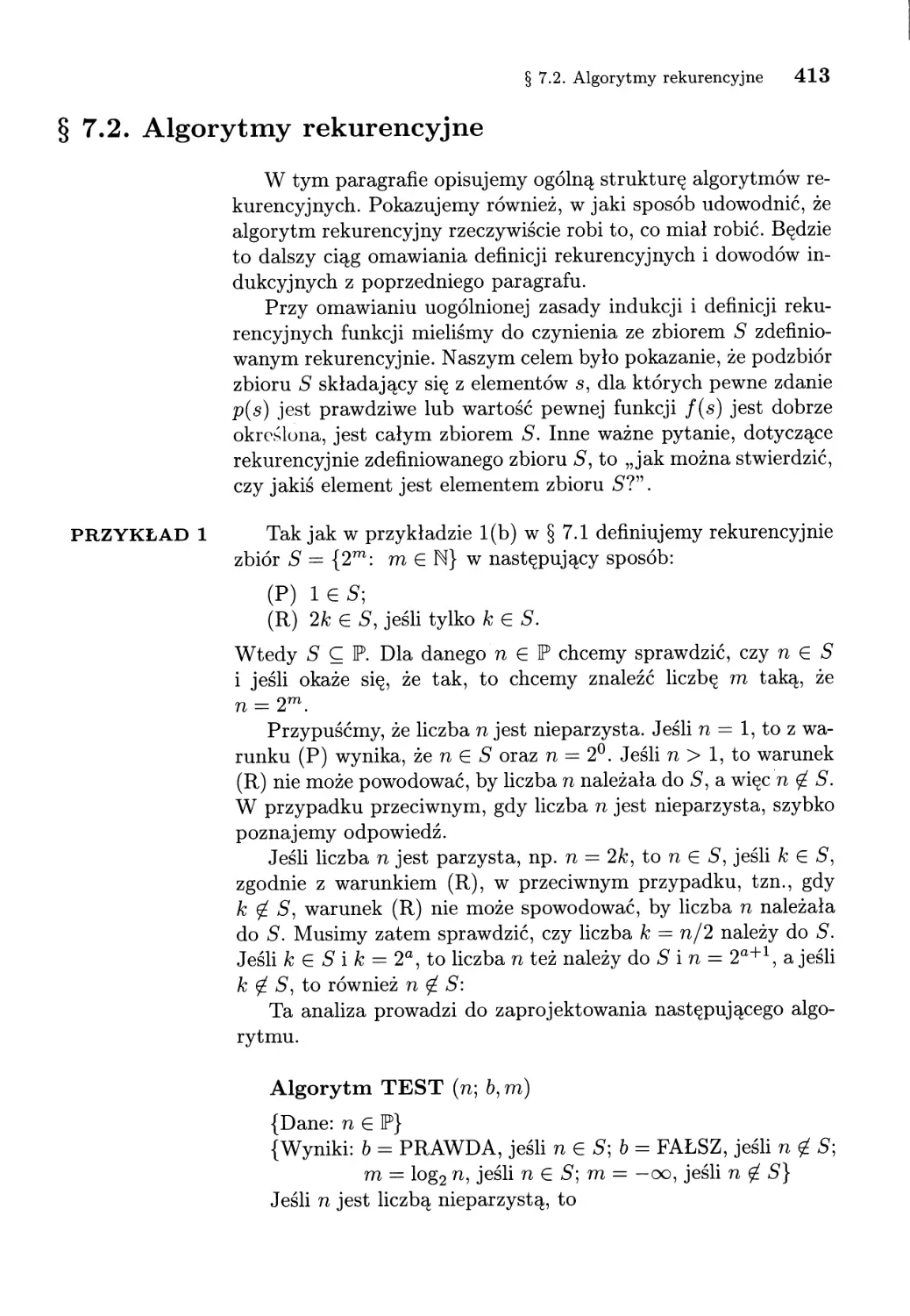 7.2. Algorytmy rekurencyjne