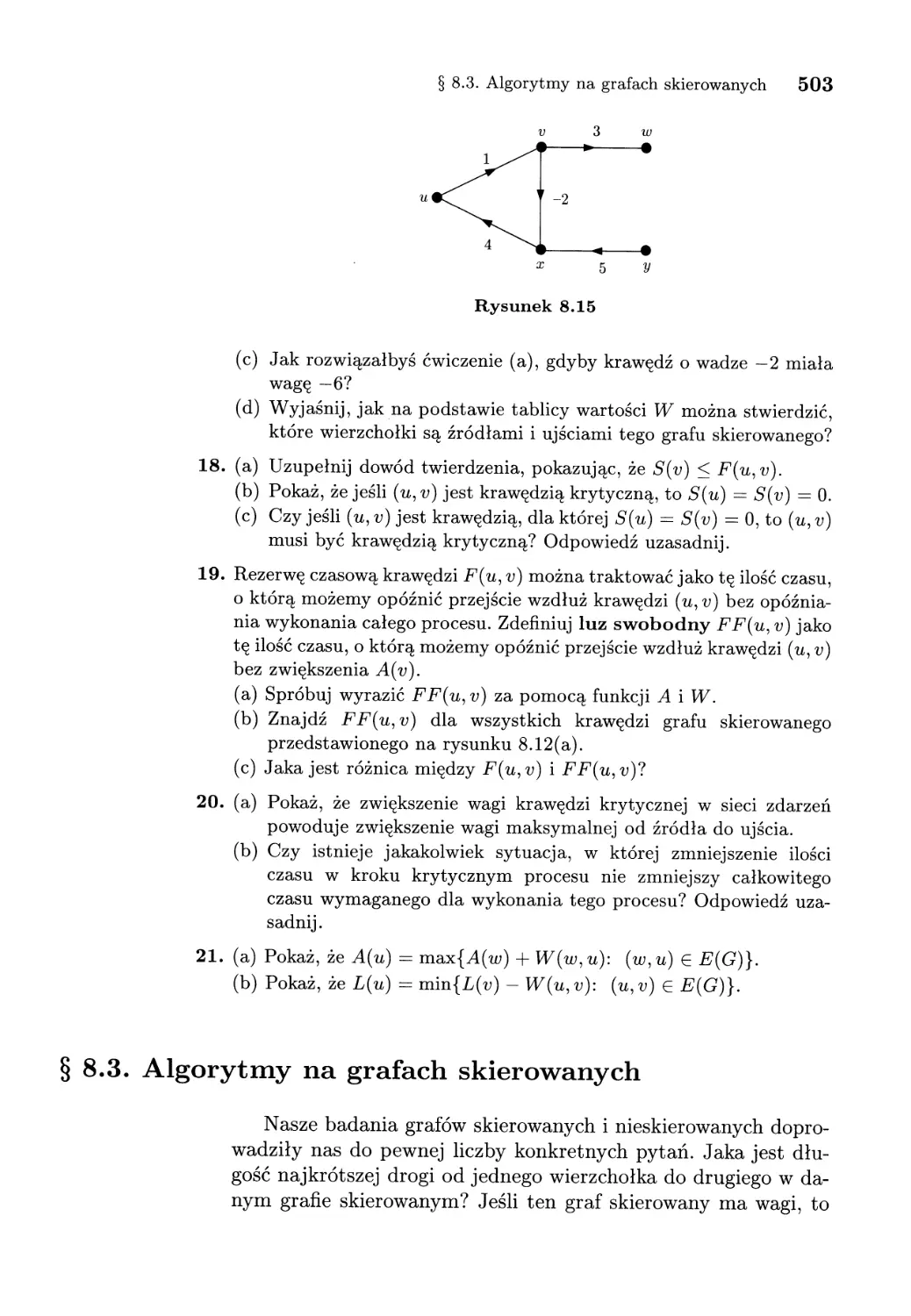 8.3. Algorytmy na  grafach skierowanych