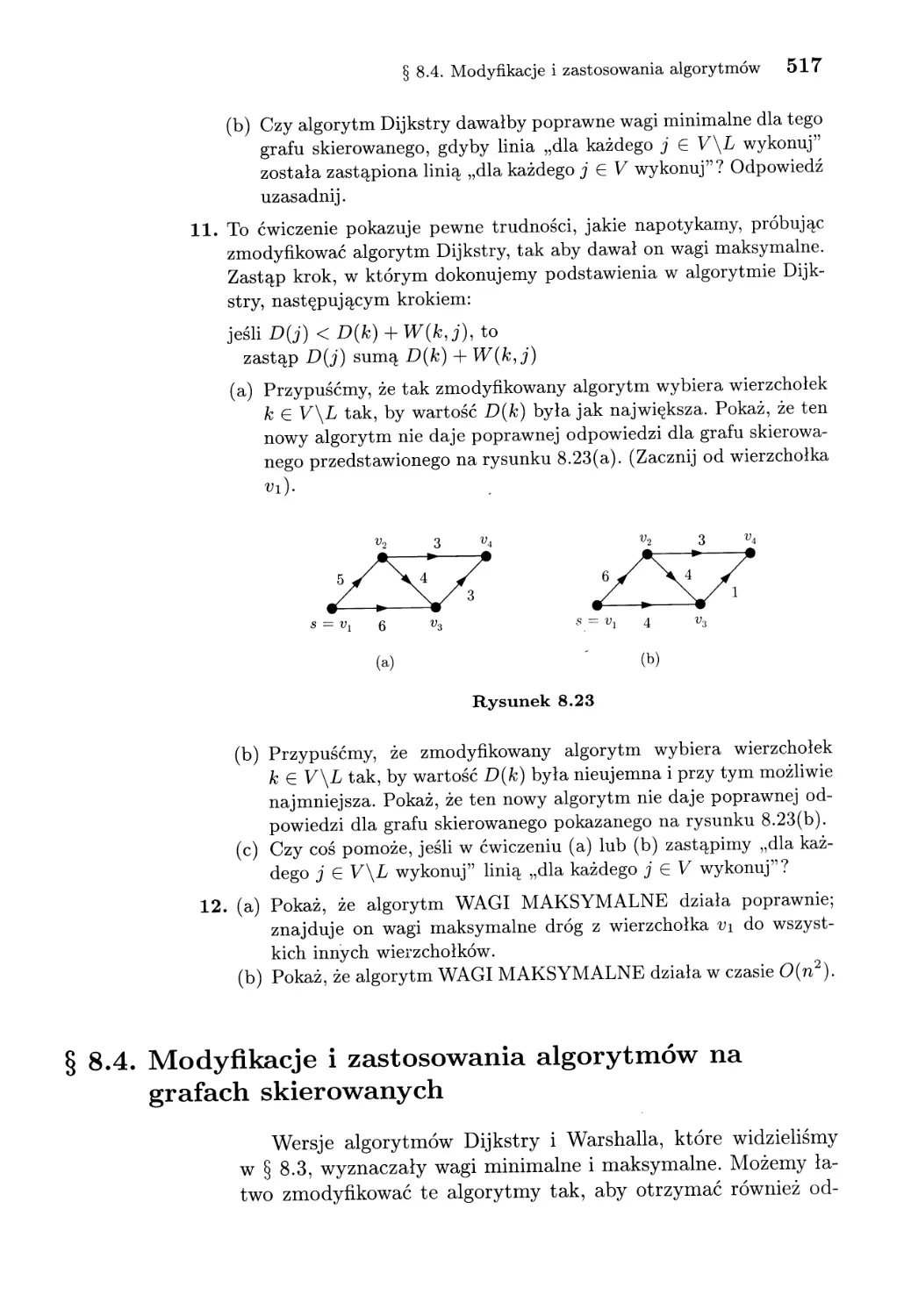 8.4. Modyfikacje i zastosowania algorytmów na grafach skierowanch