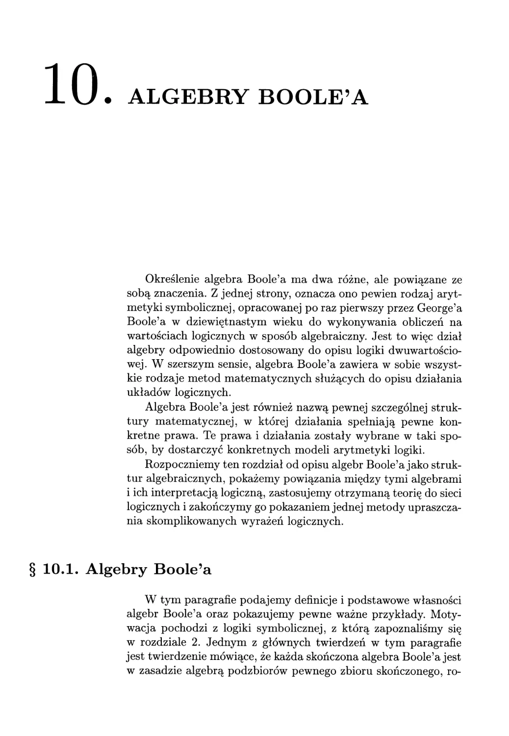 10. Algebry Boole'a
10.1.  Algebry Boole'a