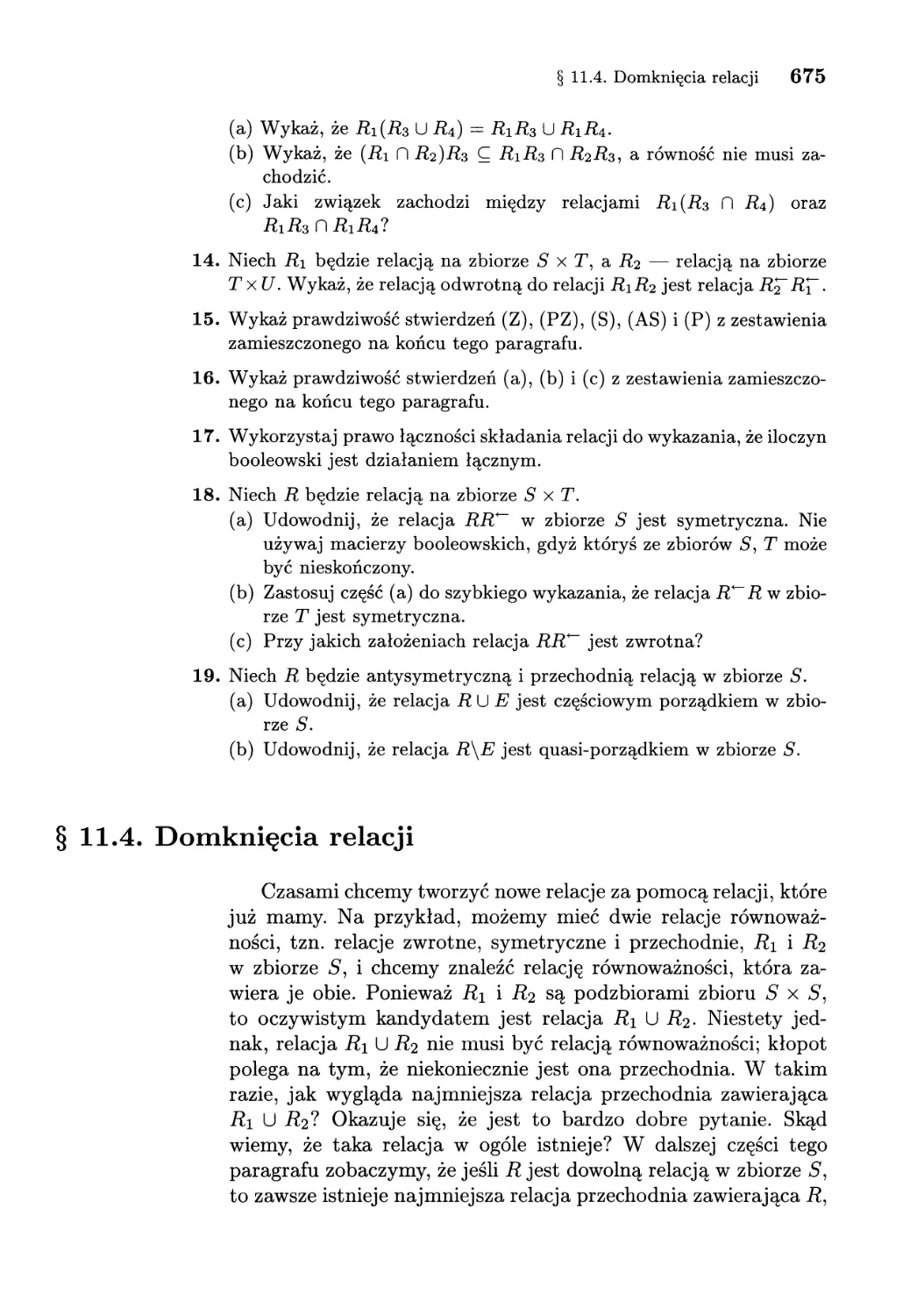 11.4. Domknięcia relacji