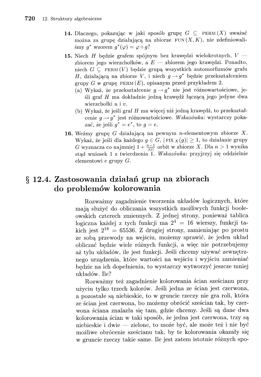 12.4. Zastosowania działań grup na zbiorach do problemów kolorowania