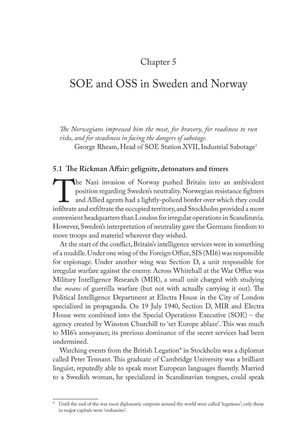 Chapter 5 SOE and OSS in Sweden and Norway