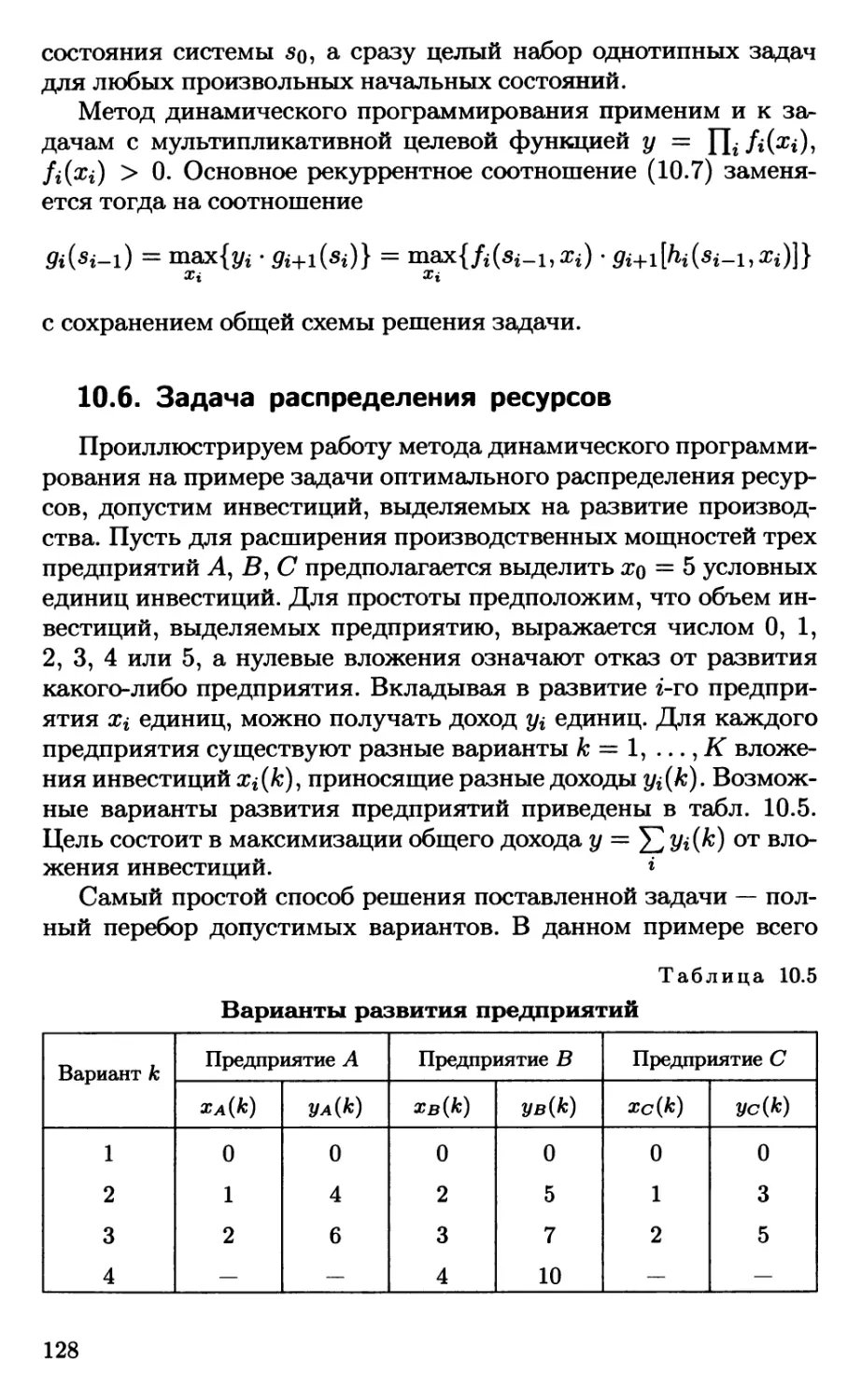 10.6. Задача распределения ресурсов