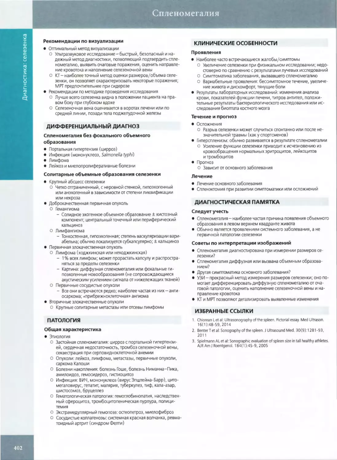 КЛИНИЧЕСКИЕ ОСОБЕННОСТИ Проявления
ДИАГНОСТИЧЕСКАЯ ПАМЯТКА
ИЗБРАННЫЕ ССЫЛКИ